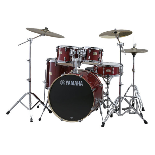 YAMAHA Stage Custom Birch 22 Inch 5 Piece Kit 10/12/16/22/14 & HW780 Cranberry Red