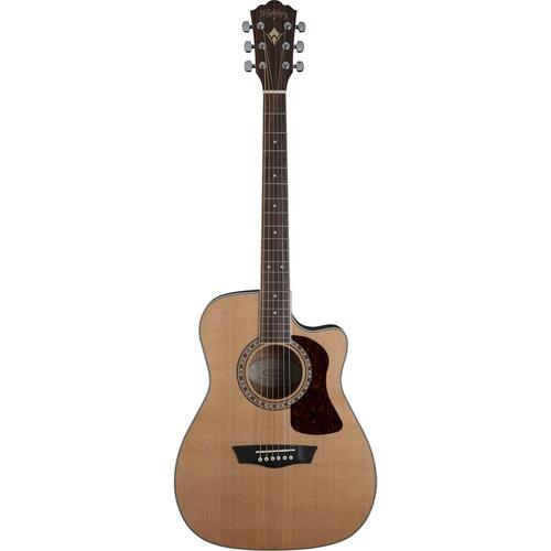 WASHBURN HERITAGE 10 HF11SCE 6 String Folk Acoustic/Electric Guitar with Cutaway in Natural