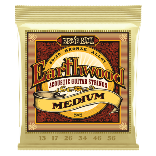 ERNIE BALL 2002 EARTHWOOD BRONZE Acoustic Guitar String Set 13-56 Medium