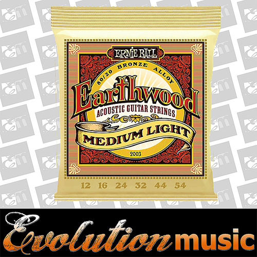 ERNIE BALL 2003 EARTHWOOD BRONZE Acoustic Guitar String Set 12-54 Medium Light