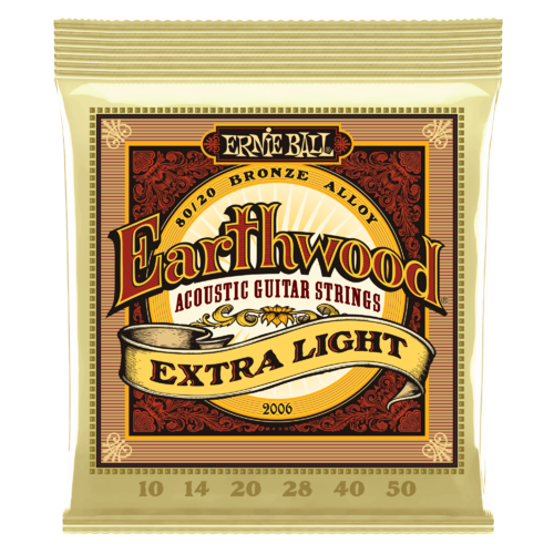 ERNIE BALL 2006 EARTHWOOD BRONZE Acoustic Guitar String Set 10-50 Extra Light