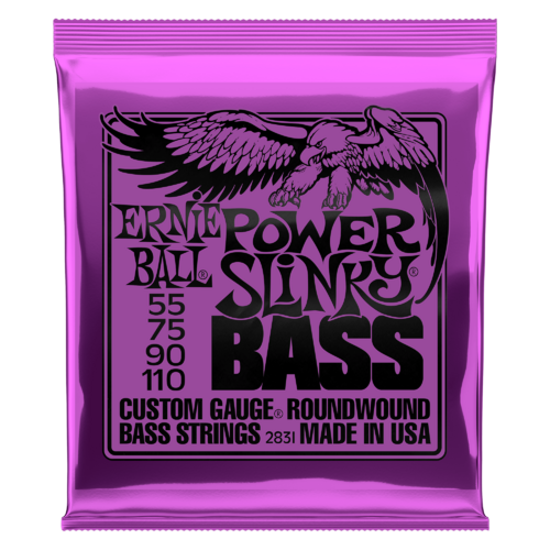 ERNIE BALL 2831 Power Slinky Bass Guitar String Set Roundwound 55-110 Custom