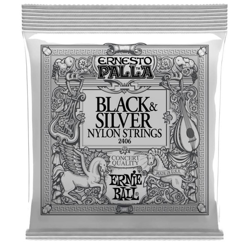 ERNIE BALL 2406 CLASSICAL GTR STRING SET 28/42 NYLON BLACK/SILVER