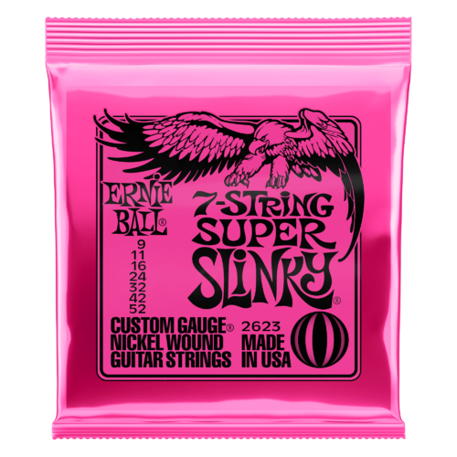 ERNIE BALL 2623 NICKEL WOUND 7 String Electric Guitar Set 09-52 Super Slinky