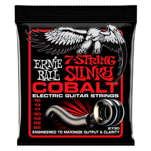 ERNIE BALL 2730 COBALT 7 String Electric Guitar Set 10-62 Skinny Top Heavy Bottom