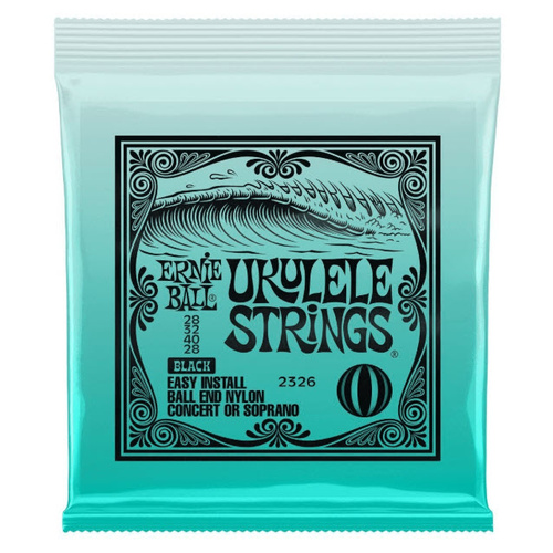 ERNIE BALL 2326 Concert/Soprano Ukulele String Set in Black Nylon with Ball End