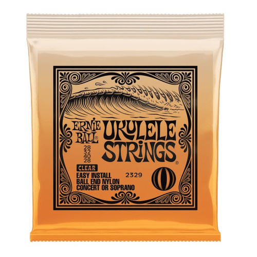 ERNIE BALL 2329 Concert/Soprano Ukulele String Set Clear Nylon with Ball End