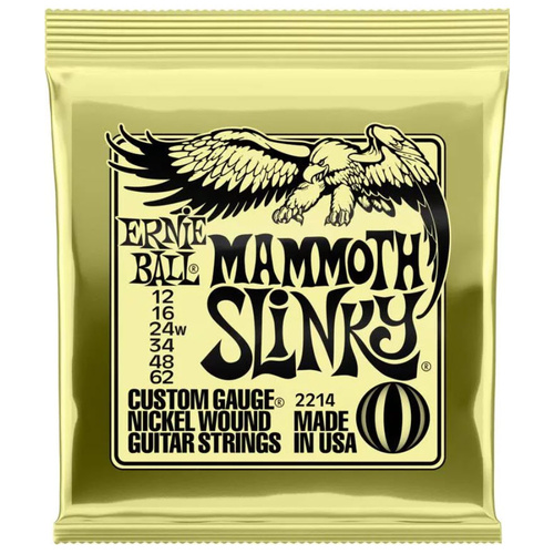 ERNIE BALL 2214 NICKEL WOUND Electric Guitar String Set 12-62 Slinky Mammoth