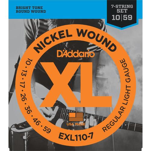 DADDARIO EXL110-7 Electric Guitar 7 String Set 10-59 Nickel Wound Regular Light