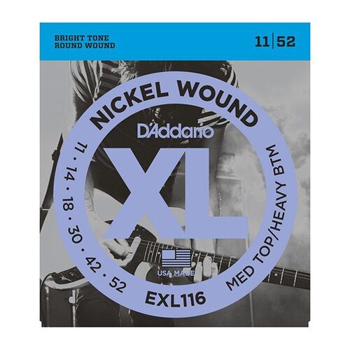 DADDARIO EXL116 Electric Guitar String Set 11-52 Nickel Wound Medium Top Heavy Bottom