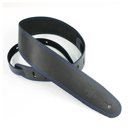 DSL 2.5 Inch Single Layer Strap in Black with Blue Stitch SGE25-15-8