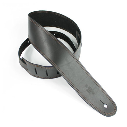 DSL 2.5 Inch Single Layer Strap in Black with Brown Stitch SGE25-15-2