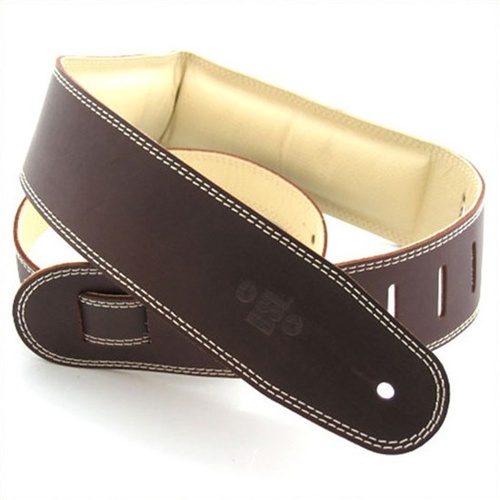 DSL 2.5 Inch Padded Garment Strap in Saddle Brown/Beige with Beige Stitch GEG25-17-3