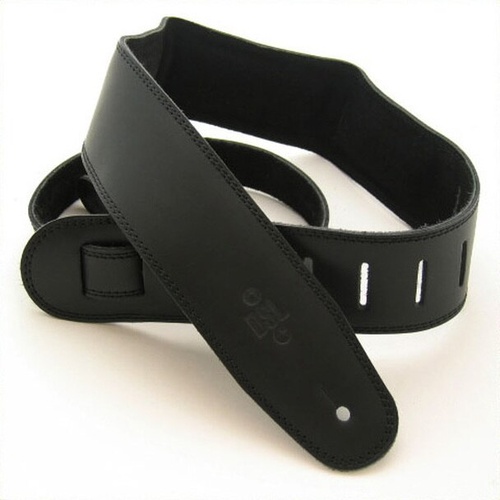 DSL 2.5 Inch Padded Suede Strap in Black/Black with Black Stitch GES25-15-1