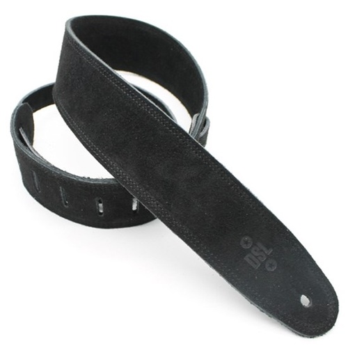 DSL 2.5 Inch Triple Ply Suede Strap in Black with Black Stitch SLS25-BLACK