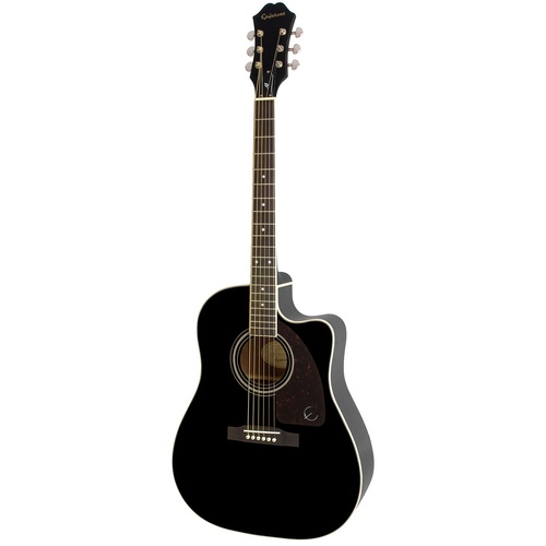 EPIPHONE AJ-220SCE 6 String Advanced Jumbo/Electric Cutaway Guitar in Ebony