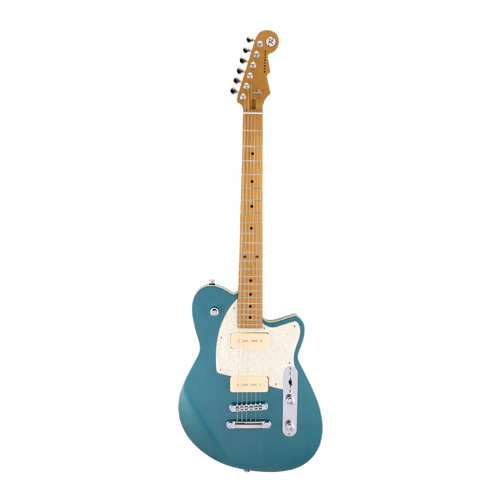 REVEREND CHARGER 290 6 String Electric Guitar with Roasted Maple Neck in Deep Sea Blue