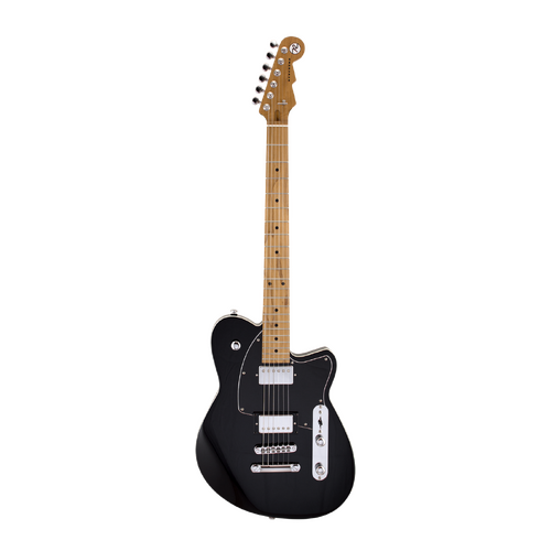 REVEREND CHARGER HB 6 String Electric Guitar with Roasted Maple Neck in Midnight Black