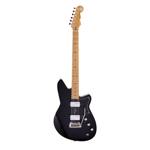 REVEREND DESCENT W 6 String Electric Guitar with Wilkinson Tremolo Roasted Maple Neck in Midnight Black