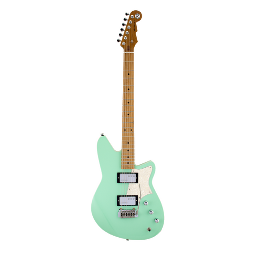 REVEREND DESCENT W 6 String Electric Guitar with Wilkinson Tremolo Roasted Maple Neck in Oceanside Green
