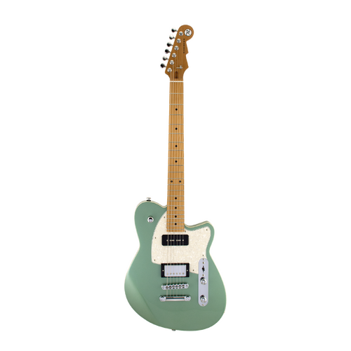 REVEREND DOUBLE AGENT OG 6 String Electric Guitar with Roasted Maple Neckin  Metallic Alpine