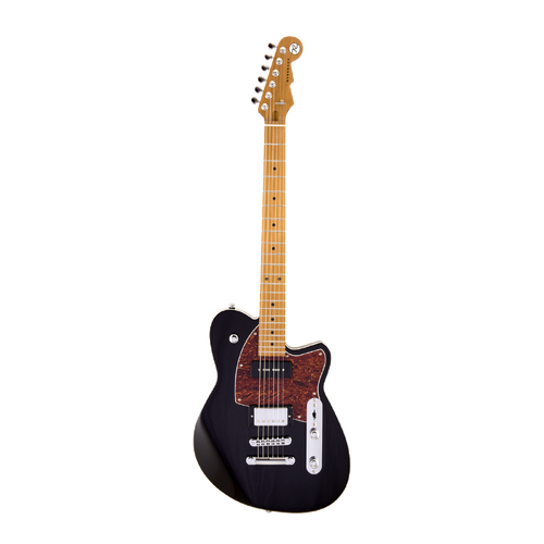 REVEREND DOUBLE AGENT OG 6 String Electric Guitar with Roasted Maple Neck in Midnight Black