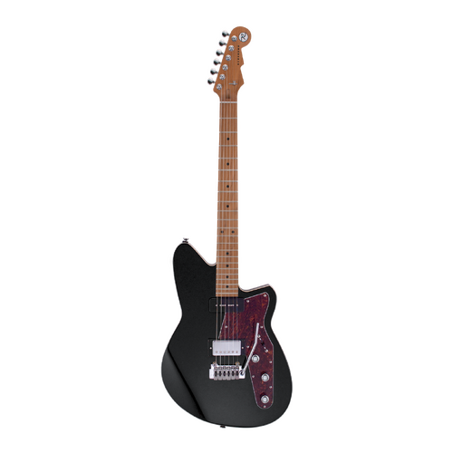 REVEREND DOUBLE AGENT W 6 String Electric Guitar with Wilkinson Tremolo Roasted Maple Neck in Midnight Black
