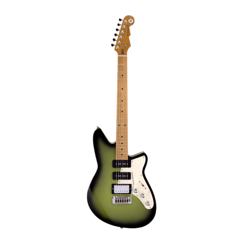 REVEREND SIX GUN HPP 6 String Electric Guitar with Wilkinson Tremolo Roasted Maple Neck in Avocado Burst