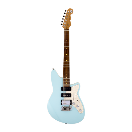 REVEREND SIX GUN HPP 6 String Electric Guitar with Wilkinson Tremolo Roasted Maple Neck in Chronic Blue