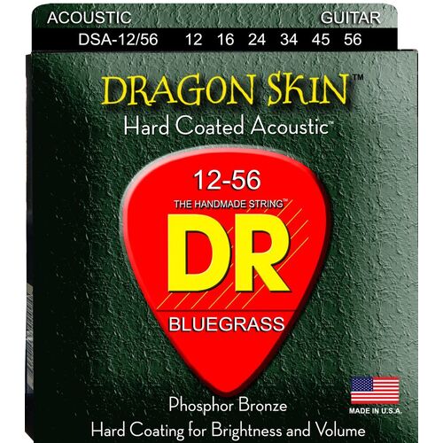 DR DRAGON SKIN Bluegrass String Set 12-56 CLEAR COATED DSA-12/56