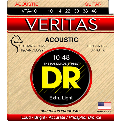 DR VERITAS 10/48 Acoustic Strings Set Extra Light VTA-10