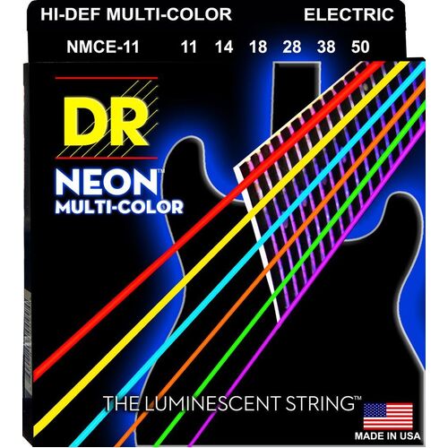 DR HI-DEF NEON MULTICOLOUR Electric Strings Set Heavy 11/50 NMCE-11