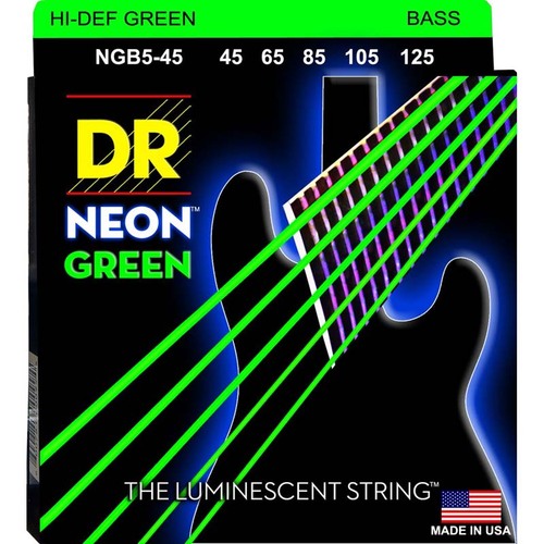 DR HI-DEF NEON GREEN 45/125 Bass Strings Set Medium 5 Strings NGB5-45