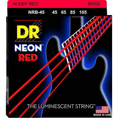 DR HI-DEF NEON RED 45/105 Bass Strings Set Medium NRB-45