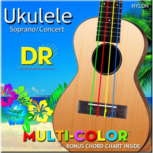 DR MULTICOLOUR Ukulele Strings Set Soprano/Concert UMCSC