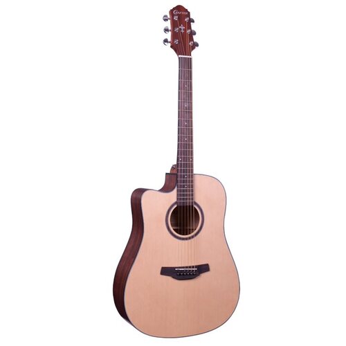 CRAFTER HT-100CE/OPNLH 6 String Left Hand Dreadnought/Electric Cutaway Guitar Spruce Top in Open Pore Natural 600265