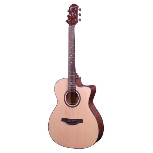 CRAFTER HT-100CE/OPNOM 6 String Orchestra/Electric Cutaway Guitar Spruce Top in Open Pore Natural
