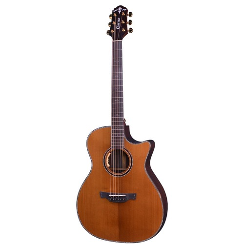 CRAFTER LX T-2000CE 6 String Orchestra/Electric Cutaway Guitar with Solid Torrified Spruce Top in Natural Gloss 600640