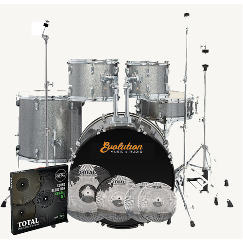 EVOLUTION SILENT ENTRY LEVEL DRUM KIT VARIOUS COLOURS