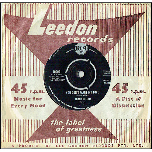 ROGER MILLER Footprint In The Snow/You Don't Want To Love Me 1945 Single