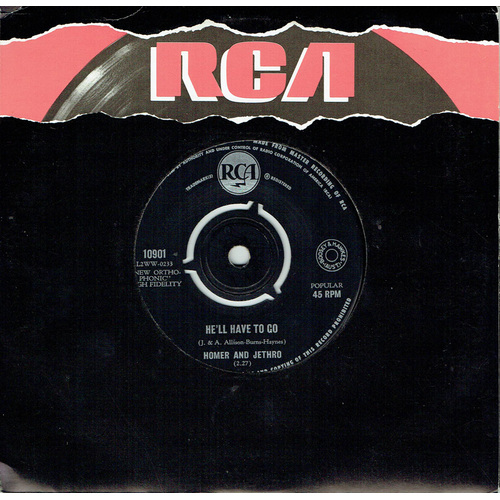 HOMER AND JETHRO He'll Have To Go/Sink The Bismarck 1963 Single