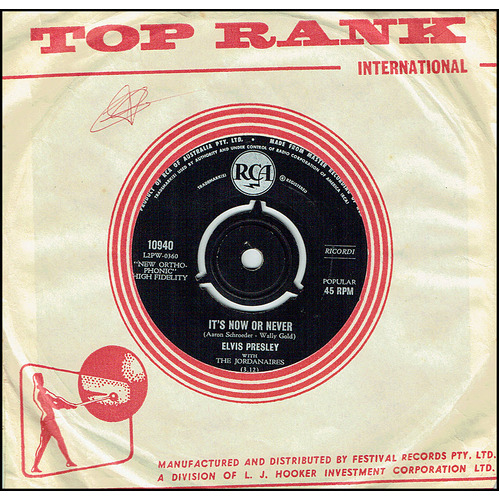 ELVIS PRESLEY It's Now Or Never/ Make Me Know It Pop Single