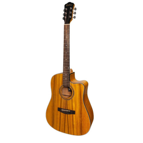 MARTINEZ MDC-41-KOA Acoustic/Electric Cutaway Guitar in Natural Koa