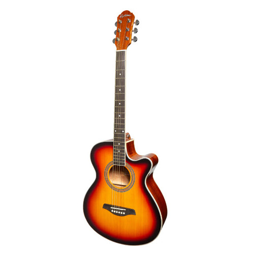 MARTINEZ MDC-41G-NGL Acoustic/Electric Cutaway Guitar in Tobacco Sunburst Gloss